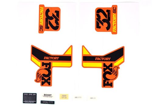 Decal Kit: 2018, 32 SC, F-S, Black/Yellow Logo, Shiny Orange Background