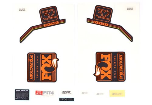 Decal Kit: 2018, 32, F-S, Orange Logo, Matte Black Background
