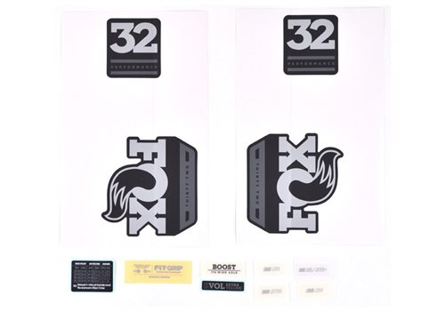 Decal Kit: 2018, 32, P-S, Gray Logo, Matte Black Background