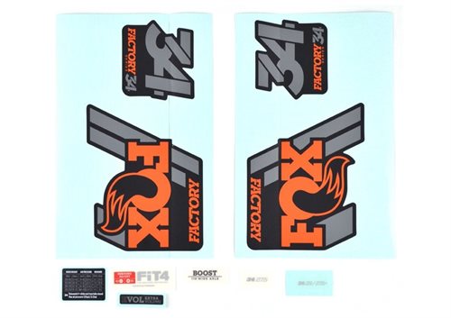 Decal Kit: 2018, 34, F-S, Orange Logo, Matte Black Background