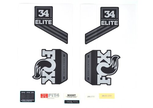 Decal Kit: 2018, 34, P-Se, Gray Logo, Matte Black Background