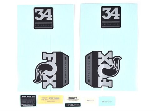 Decal Kit: 2018, 34, P-S, Gray Logo, Matte Black Background