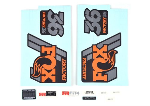Decal Kit: 2018, 36, F-S, Orange Logo, Matte Black Background