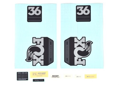 Decal Kit: 2018, 36, P-S, Gray Logo, Matte Black Background
