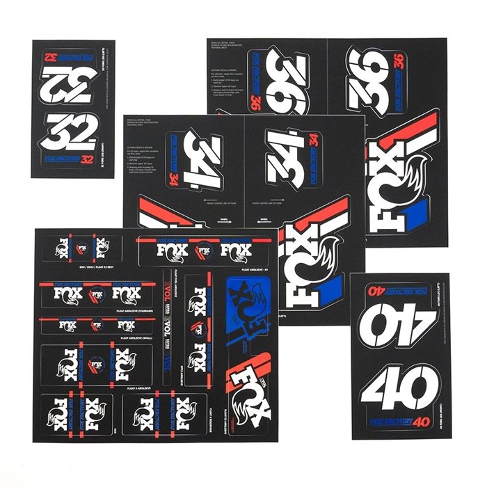 FOX Decal 2019 AM Heritage, Fork and Shock Kit, Red/White/Blue