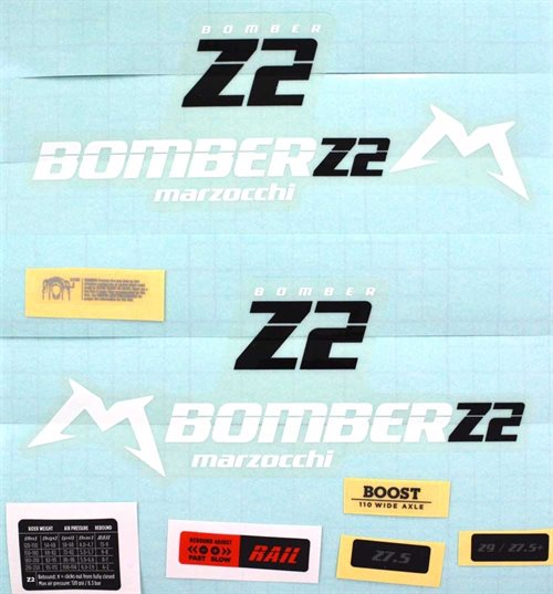 Decal Kit: Marzocchi 2020, Z2, Gloss/Clear, for Gloss Red Lowers