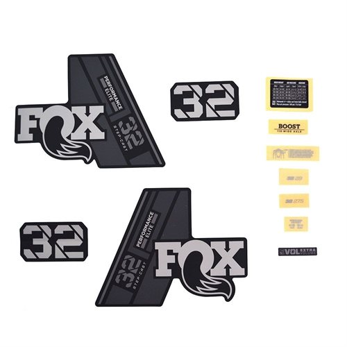 Decal Kit: 2021, 32 SC, P-Se, Gray Logo, Matte Black Fork
