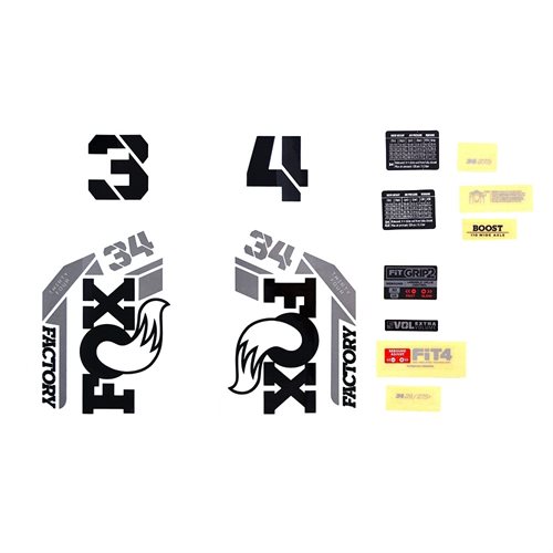 Decal Kit: 2021, 34, F-S, Black Logo, Shiny Orange Fork