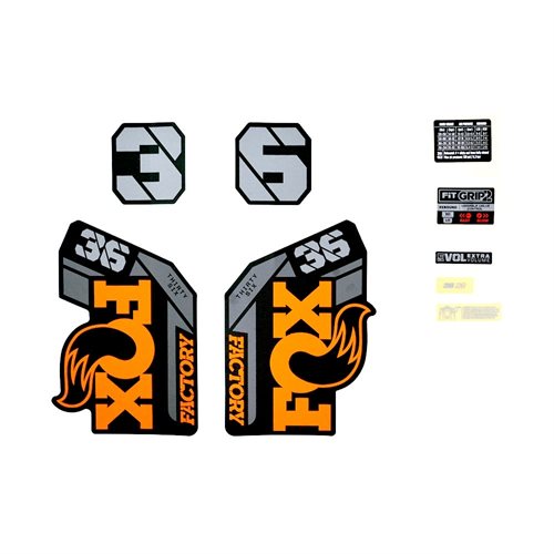 Decal Kit: 2021, 36, F-S, 26in, Orange Logo, Matte Black Fork