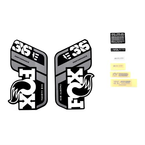 Decal Kit: 2021, 36, P-S, E-Bike+, Gray Logo, Matte Black Fork