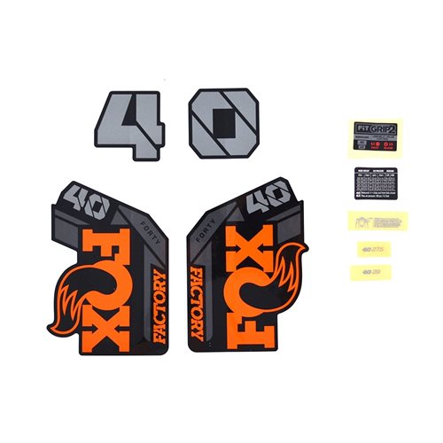 Decal Kit: 2021, 40, F-S, Orange Logo, Shiny Black Fork