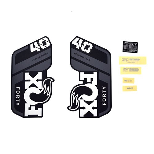 Decal Kit: 2021, 40, P-S, Gray Logo, Matte Black Fork