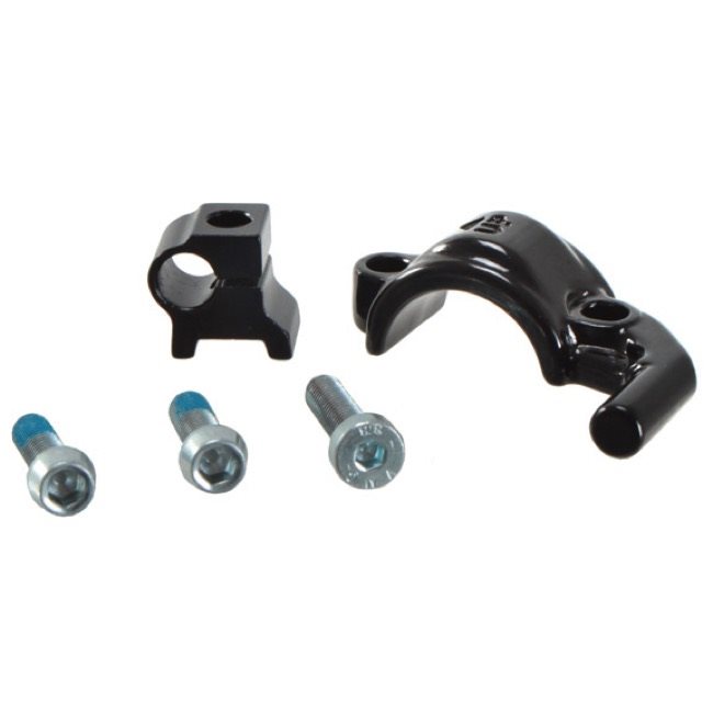 Right master cylinder glossy black clamp and screws (Sram MixMaster)